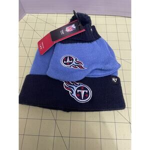 47 Brand NFL Titans Toddler Hat And Glove Set Winter Beanie Pom Pom Hat Cap